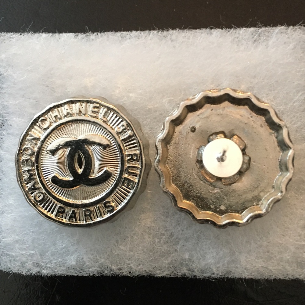Chanel button earrings
